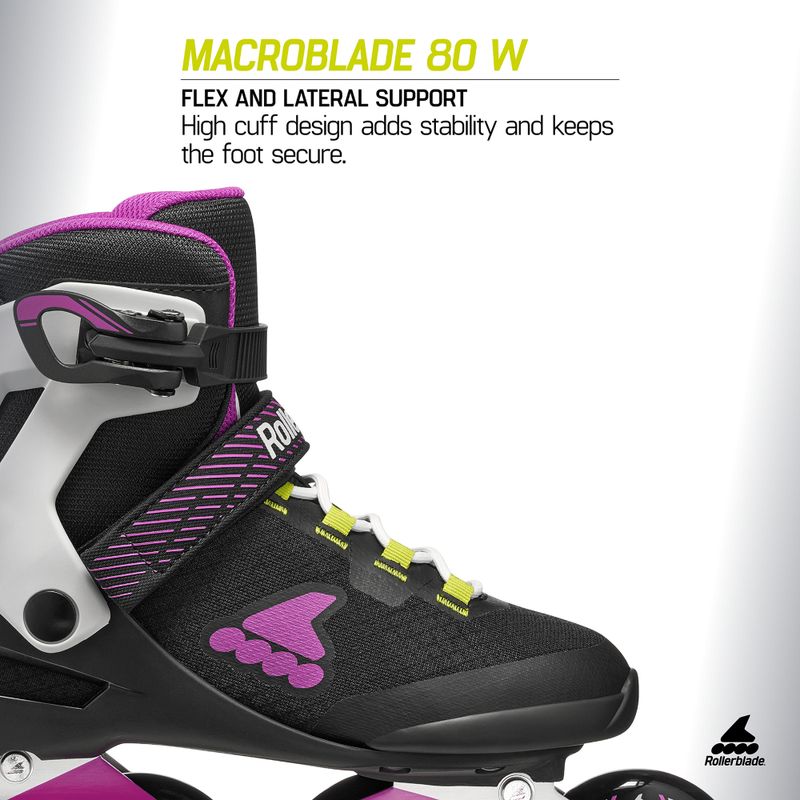 Rolki damskie Rollerblade Macroblade 80 W black/dark fuchsia 10
