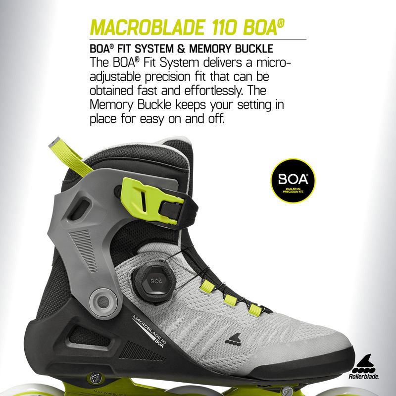 Rolki męskie Rollerblade Macroblade 110 Boa black/grey/lime 10