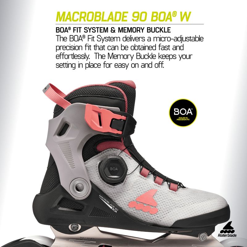 Rolki damskie Rollerblade Macroblade 90 Boa W grey/amethyst rose 10