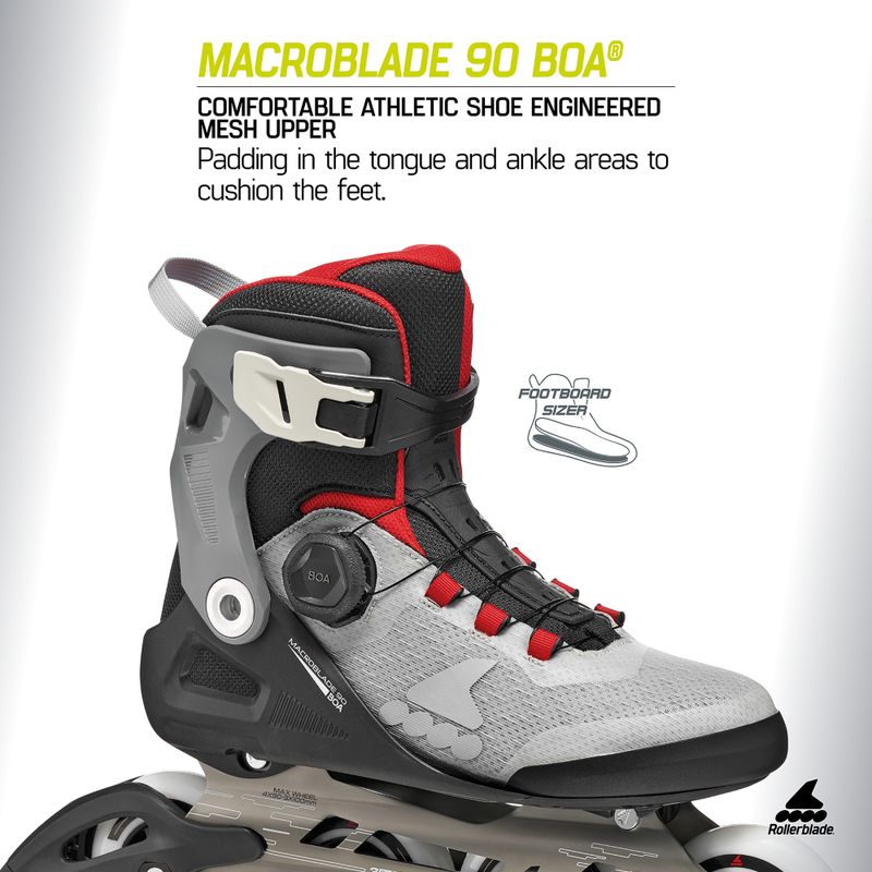 Rolki męskie Rollerblade Macroblade 90 Boa black/grey/red 8