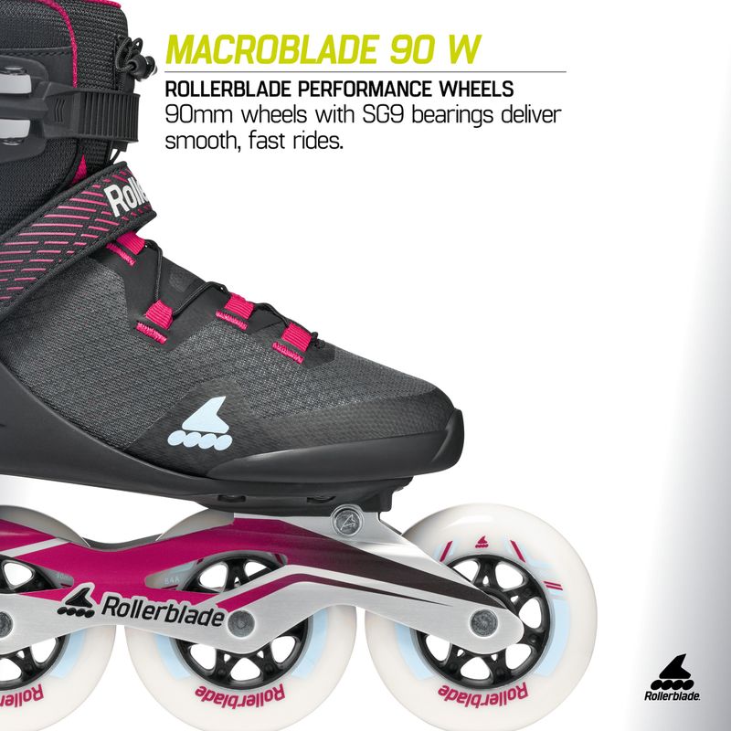 Rolki damskie Rollerblade Macroblade 90 W black/burgundy/ocean green 9