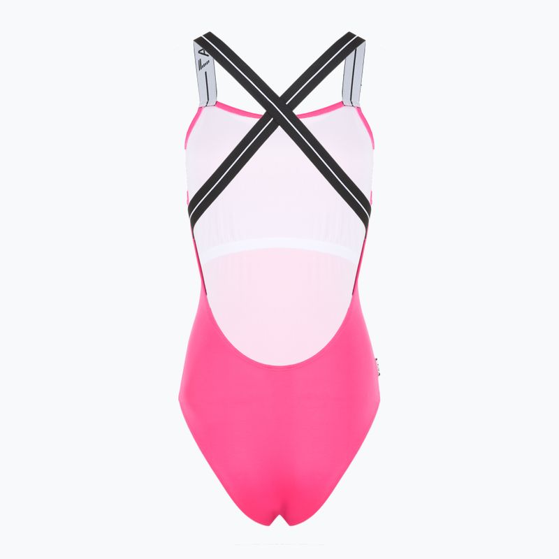Strój kąpielowy EA7 Emporio Armani Logo Tape One Piece neon pink 2