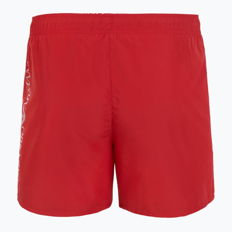 Szorty kąpielowe męskie EA7 Emporio Armani Swim Trunks With Oversized Logo equestrian red/silver 2
