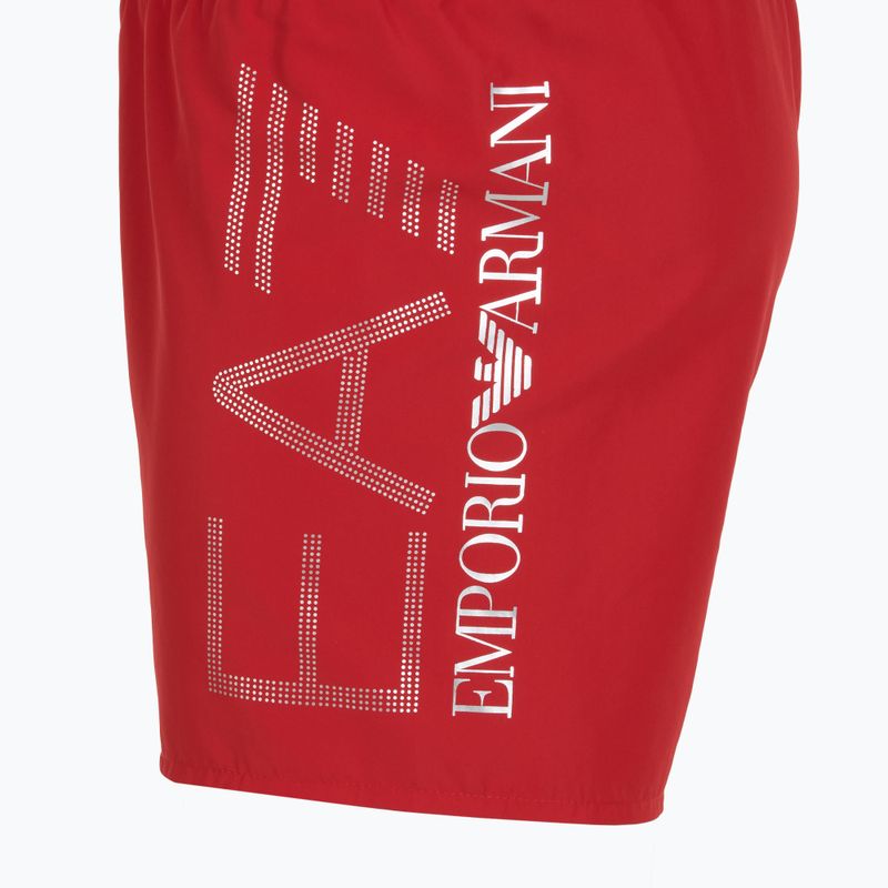 Szorty kąpielowe męskie EA7 Emporio Armani Swim Trunks With Oversized Logo equestrian red/silver 3