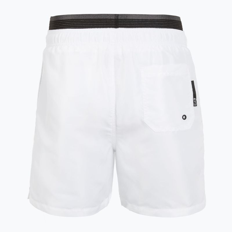 Szorty kąpielowe męskie EA7 Emporio Armani Logo Tape Boxer white 2