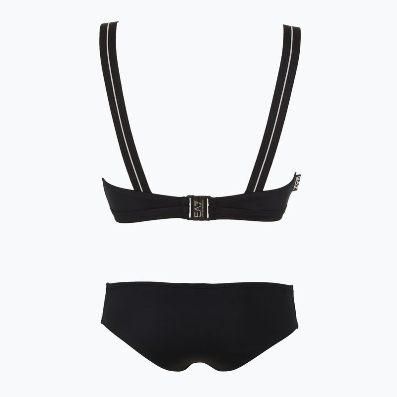Strój kapielowy dwuczęściowy damski EA7 Emporio Armani Logo Tape Bikini Top black 2