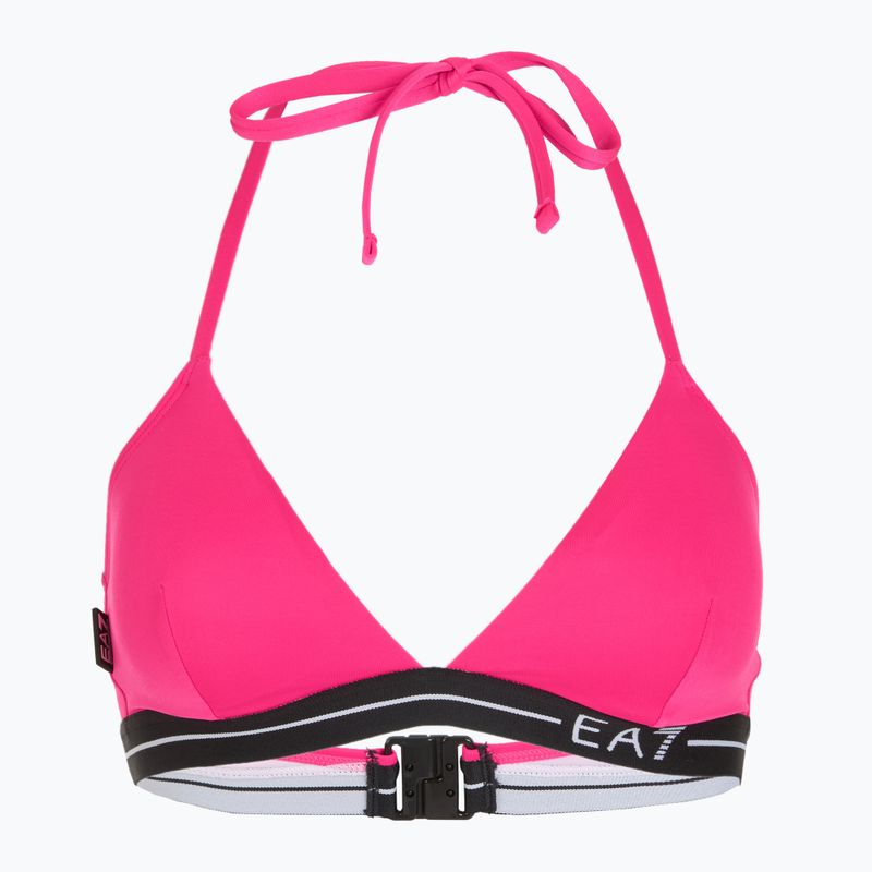 Strój kapielowy dwuczęściowy damski EA7 Emporio Armani Logo Tape Bikini Triangle neon pink 3