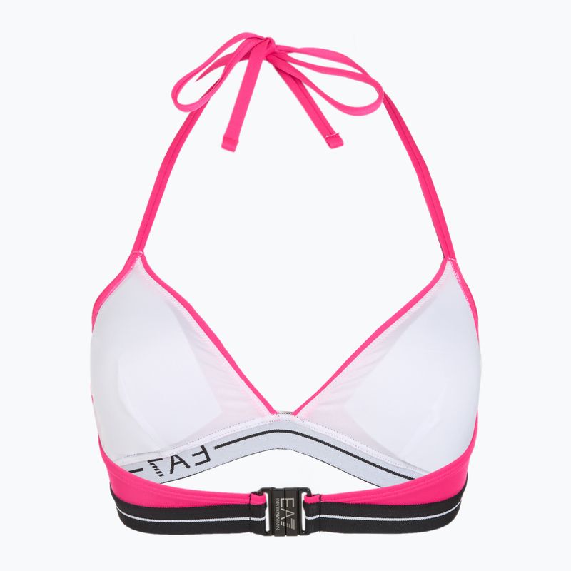 Strój kapielowy dwuczęściowy damski EA7 Emporio Armani Logo Tape Bikini Triangle neon pink 4