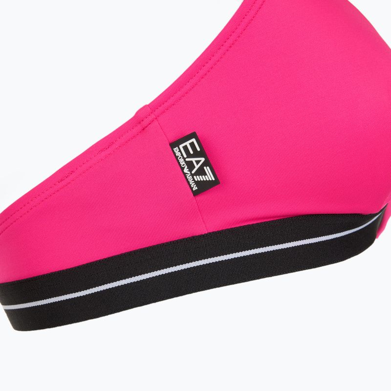 Strój kapielowy dwuczęściowy damski EA7 Emporio Armani Logo Tape Bikini Triangle neon pink 5