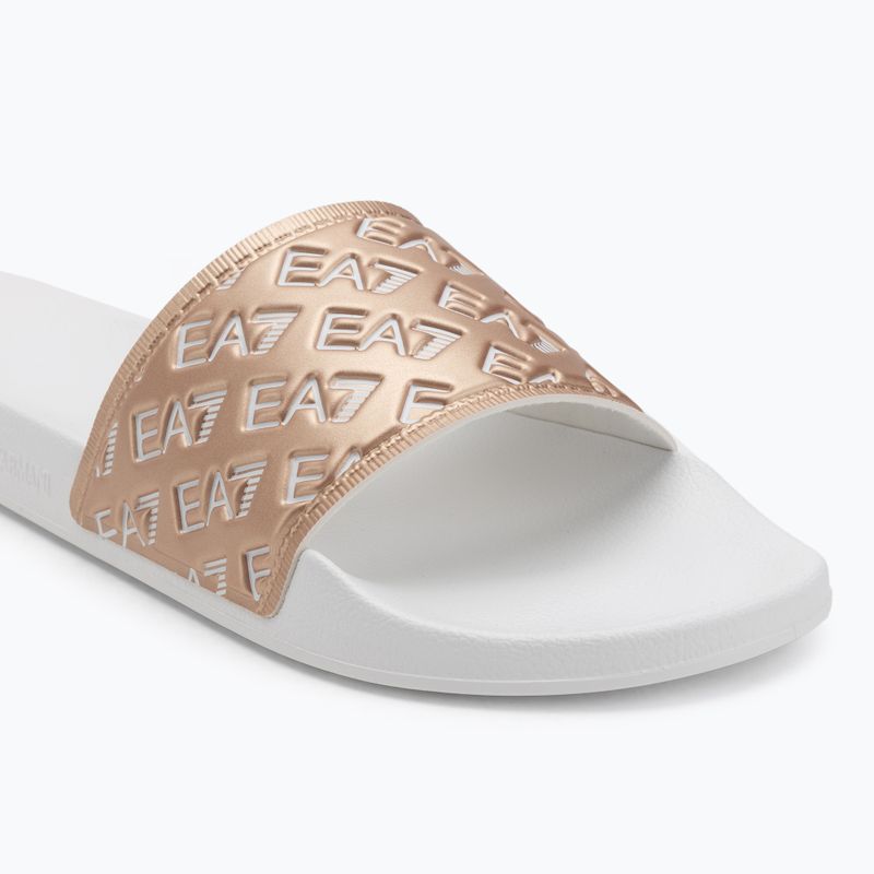 Klapki EA7 Emporio Armani Water Sports All Over white/rose gold 7