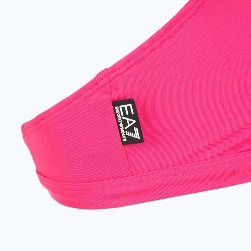 Strój kapielowy dwuczęściowy damski EA7 Emporio Armani Logo Tape Bikini Top neon pink 5