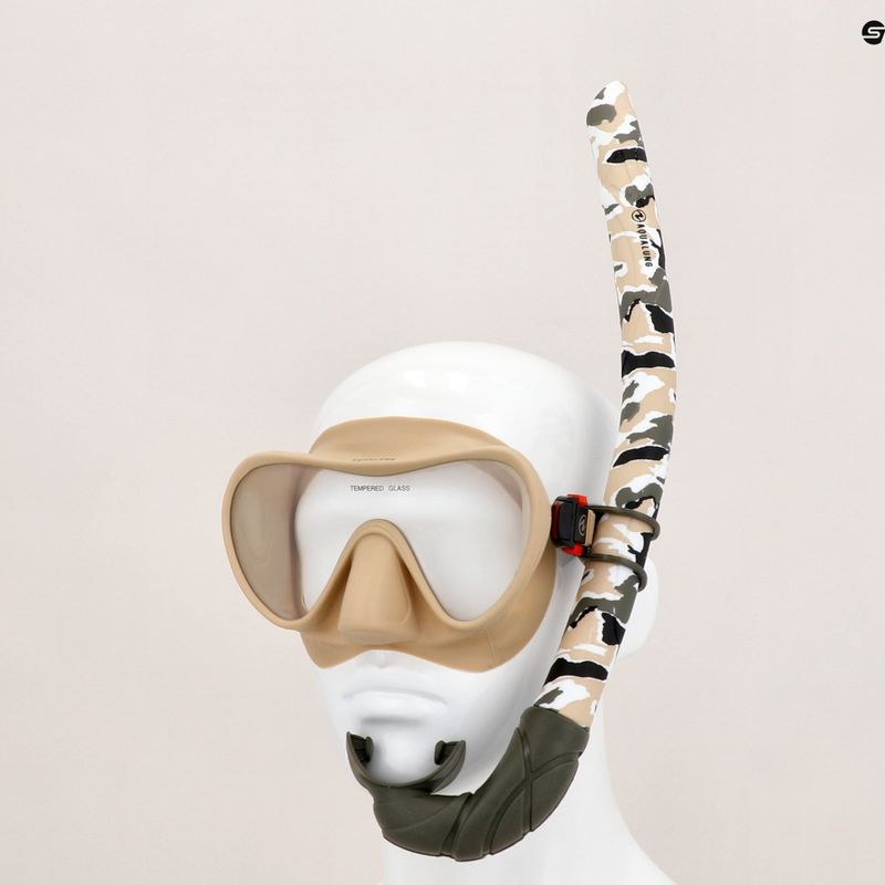 Zestaw do snorkelingu Aqualung Nabul Set beige/dark green 15