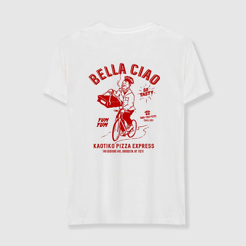 Koszulka męska Kaotiko Washed Bella Ciao white 2