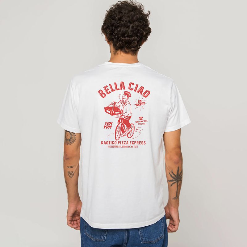 Koszulka męska Kaotiko Washed Bella Ciao white 4