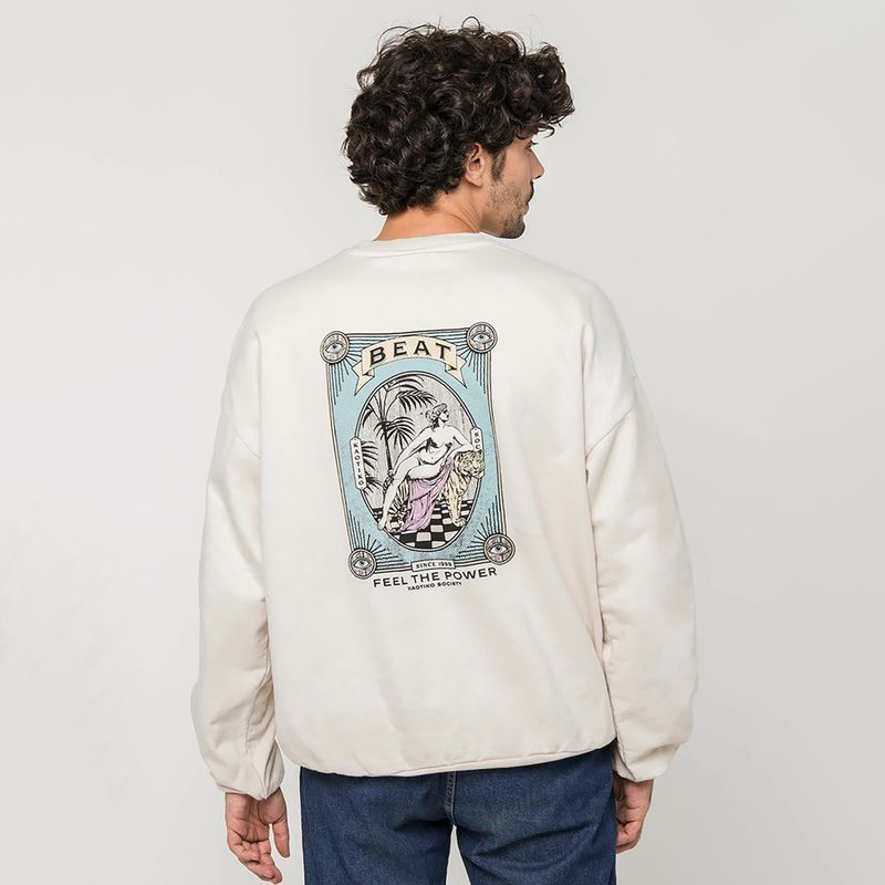 Bluza męska Kaotiko Washed Feel the Power ivory 3
