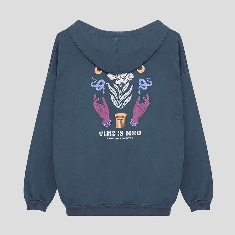 Bluza damska Kaotiko Sud Cap Washed Time is Now marino 2