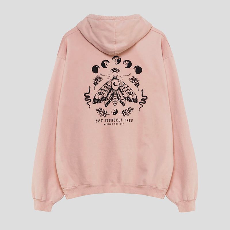 Bluza Kaotiko Washed Moth pale pink 4