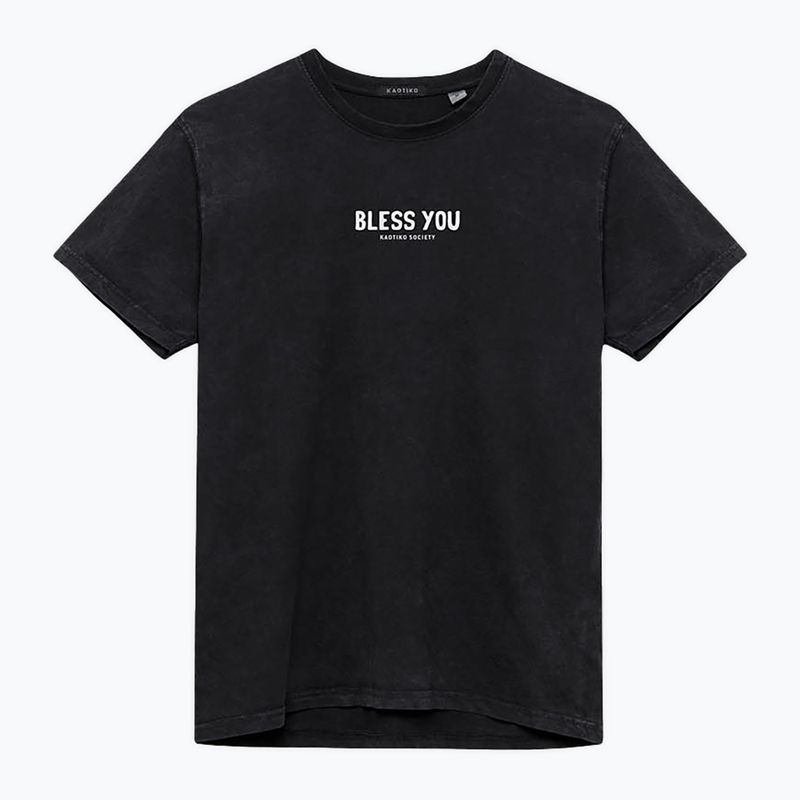Koszulka damska Kaotiko Washed Bless You black 3