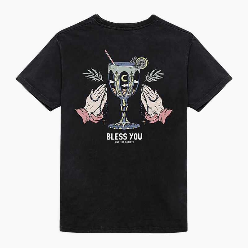 Koszulka damska Kaotiko Washed Bless You black 4