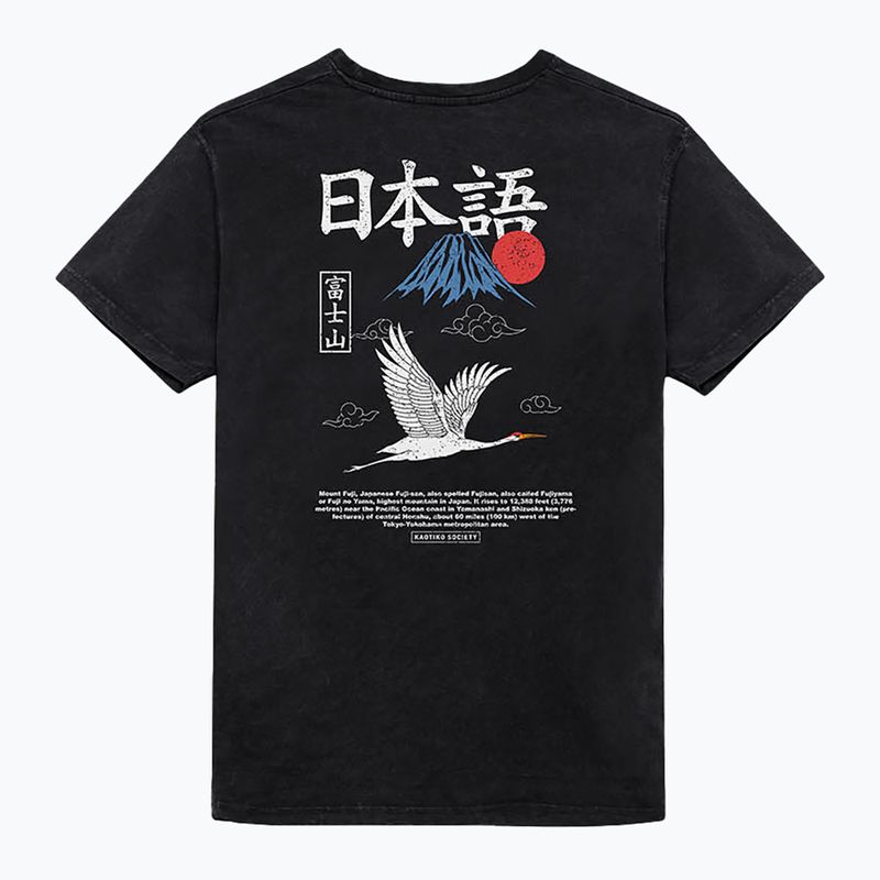 Koszulka męska Kaotiko Washed Heron Japan black 2