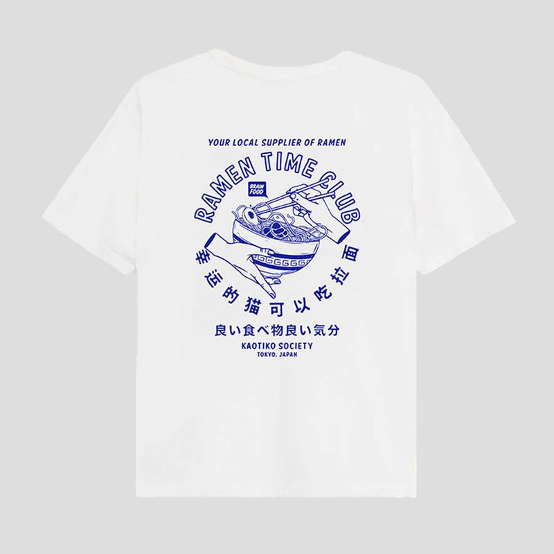 Koszulka męska Kaotiko Washed Suara Ramen white/blue 2