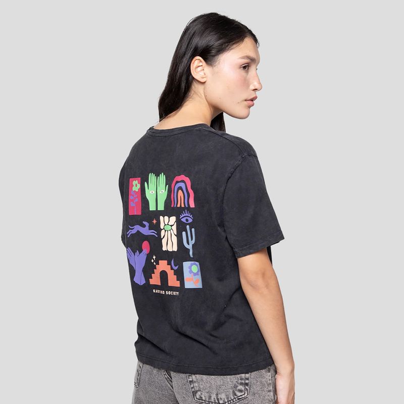 Koszulka damska Kaotiko M/C Washed Sonora black 3