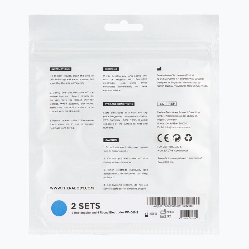 Nakładki Therabody PowerDot Elektrody 2.0 Pad 6 szt. blue 2