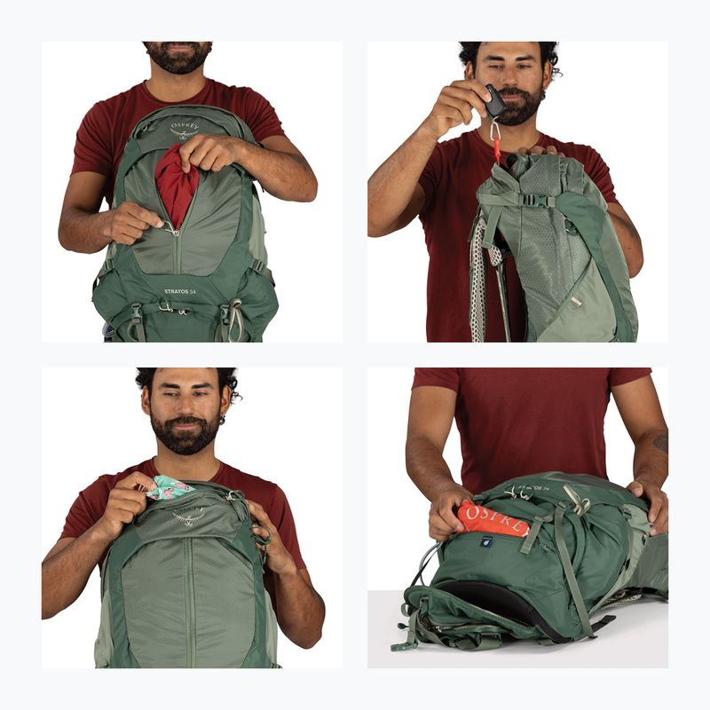 Plecak turystyczny męski Osprey Stratos 34 l pine leaf 12