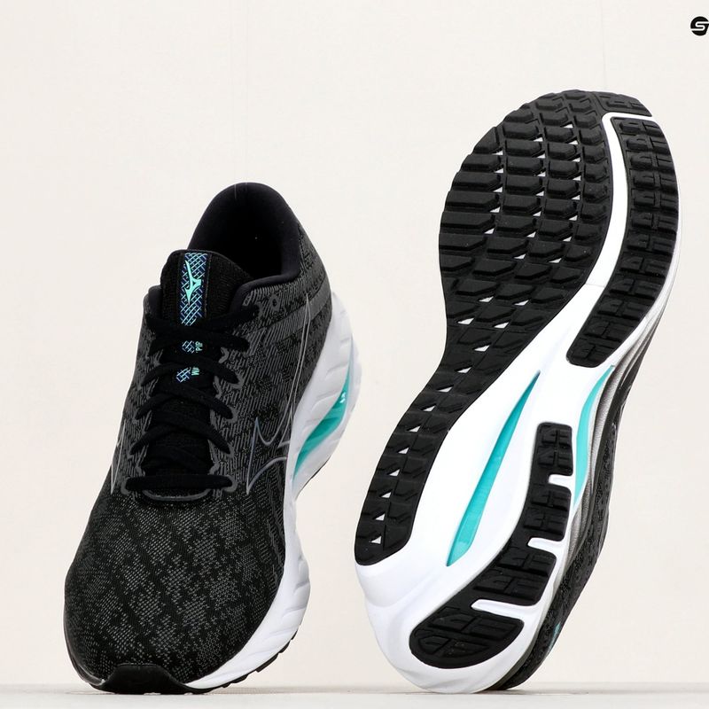 Buty do biegania męskie Mizuno Wave Inspire 19 black/ metallic gray/ bisgreen 12