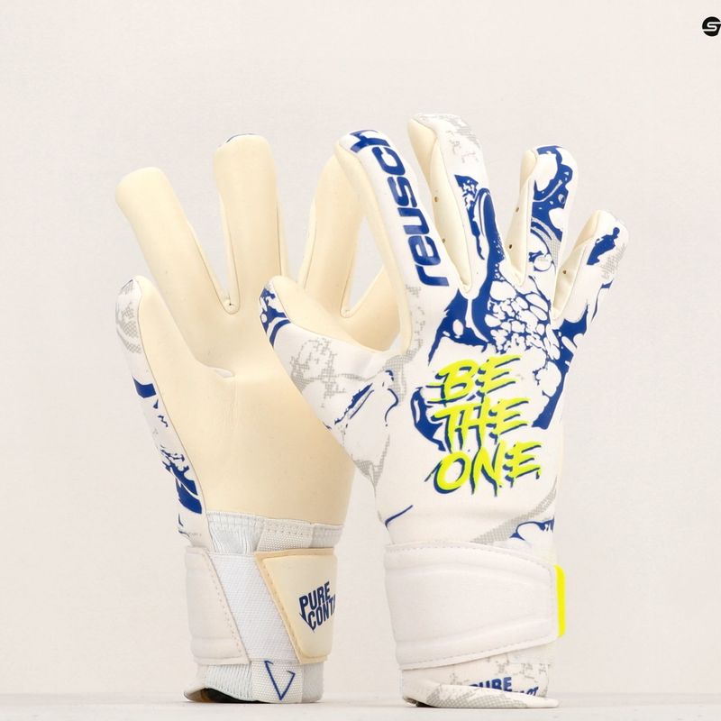 Rękawice bramkarskie Reusch Pure Contact Gold X white/deep blue 10