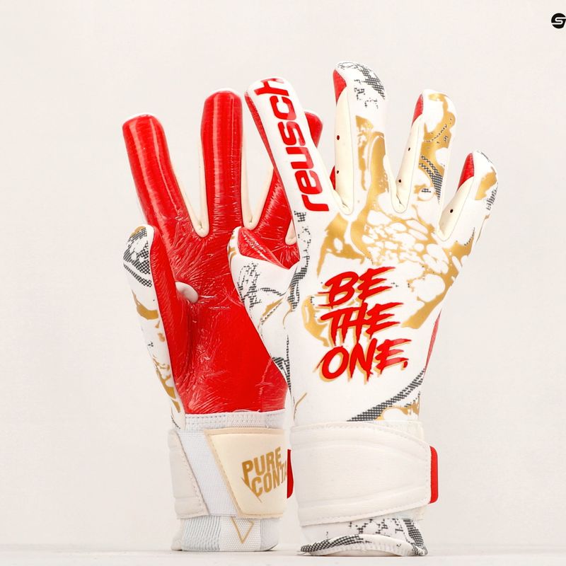 Rękawice bramkarskie Reusch Pure Contact Gold X GluePrint white/gold/fiery red 9