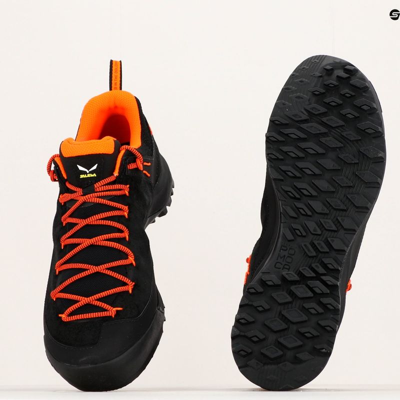 Buty podejściowe męskie Salewa Wildfire Leather black/fluo orange 10