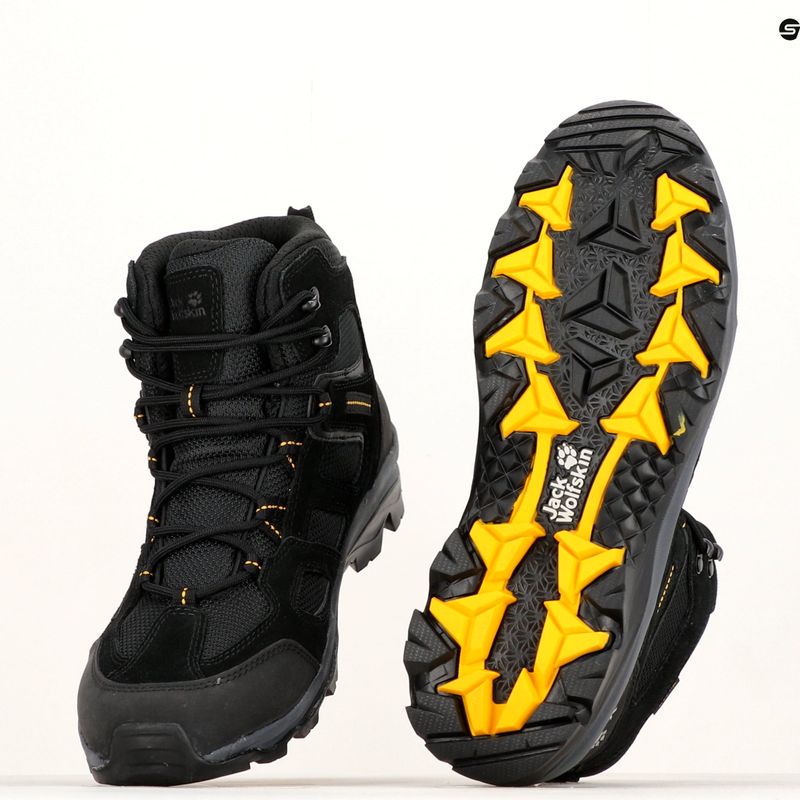Buty trekkingowe męskie Jack Wolfskin Vojo 3 Texapore Mid black/burly yellow 9