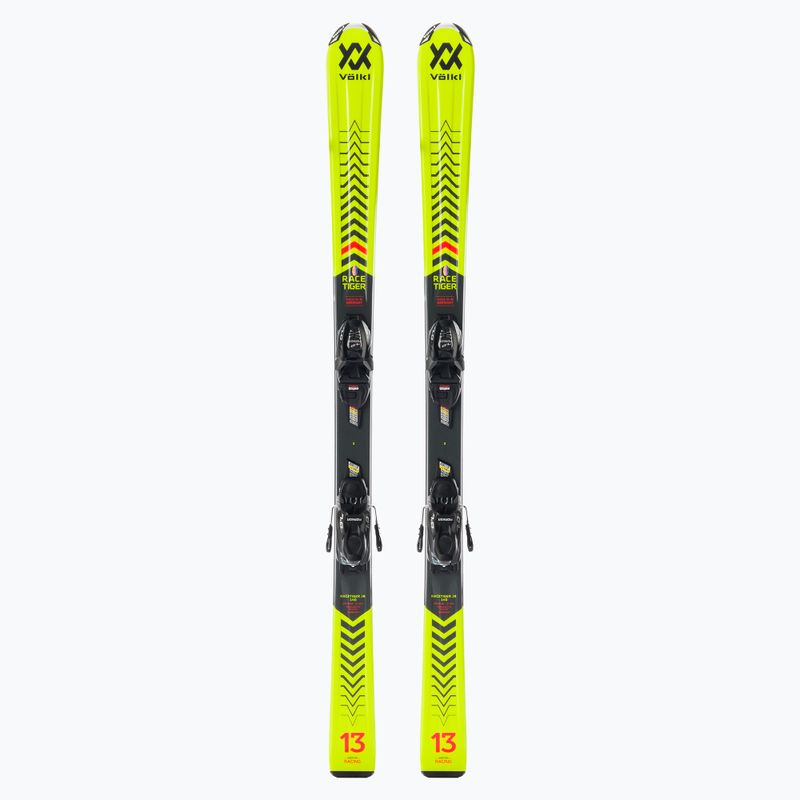 Narty zjazdowe dziecięce Völkl RACETIGER Junior + wiązania 7.0 VMotion Jr. yellow/black