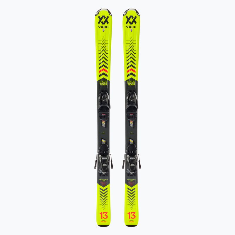 Narty zjazdowe dziecięce Völkl RACETIGER Junior + wiązania 4.5 VMotion Jr. yellow/black