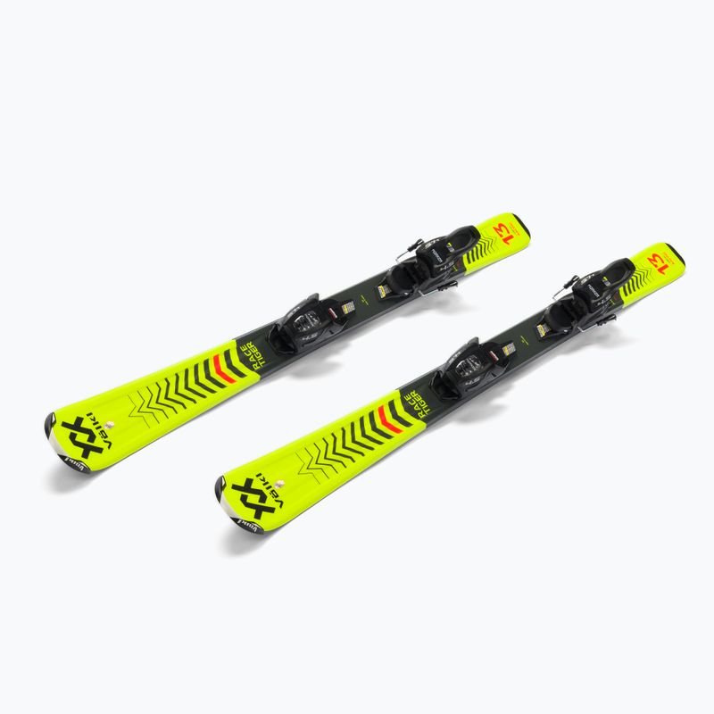 Narty zjazdowe dziecięce Völkl RACETIGER Junior + wiązania 4.5 VMotion Jr. yellow/black 4