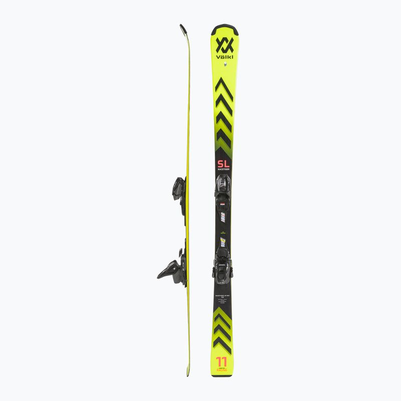 Narty zjazdowe dziecięce Völkl Racetiger Jr Pro + wiązania 7.0 VMotion Jr flo yellow/black 2