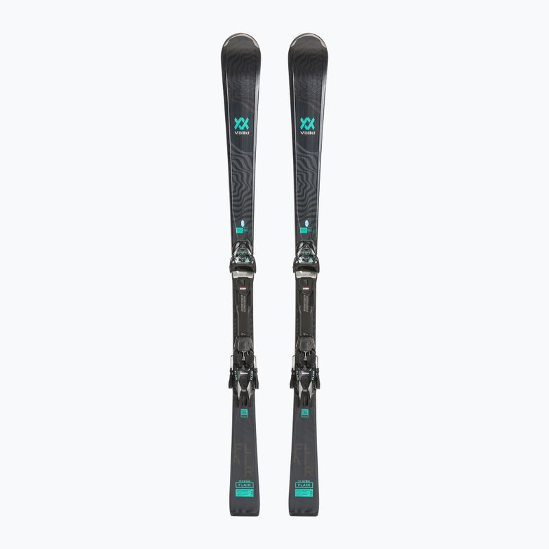 Narty zjazdowe damskie Völkl Flair SC Carbon + wiązania vMotion 11 ALU GW black/teal/silver