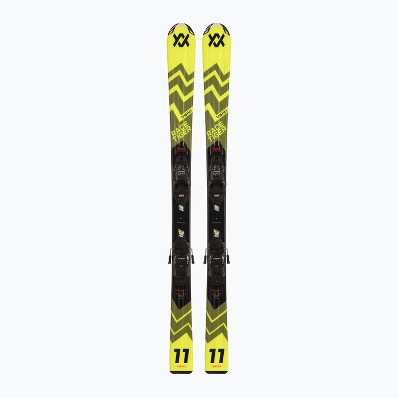 Narty zjazdowe dziecięce Völkl Racetiger Jr Yellow + wiązania 4.5 VMotion Jr 100-120 cm yellow