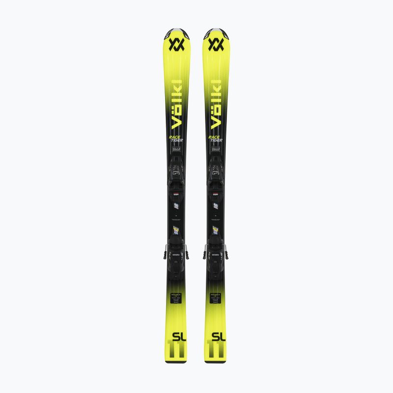 Narty zjazdowe dziecięce Völkl Racetiger Jr Yellow + wiązania 4.5 VMotion Jr 100-120 cm black