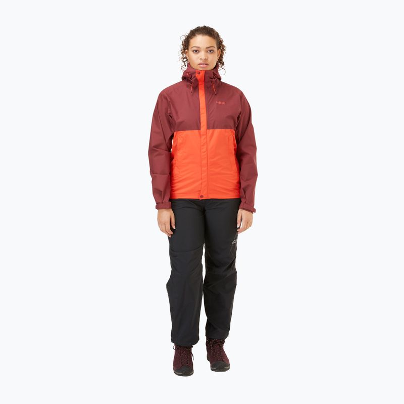 Kurtka przeciwdeszczowa damska Rab Downpour Eco deep heather/red grapefruit 2