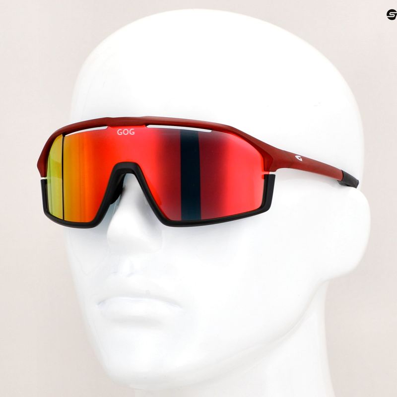 Okulary przeciwsłoneczne GOG Odyss matt burgundy/black/polychromatic red 7