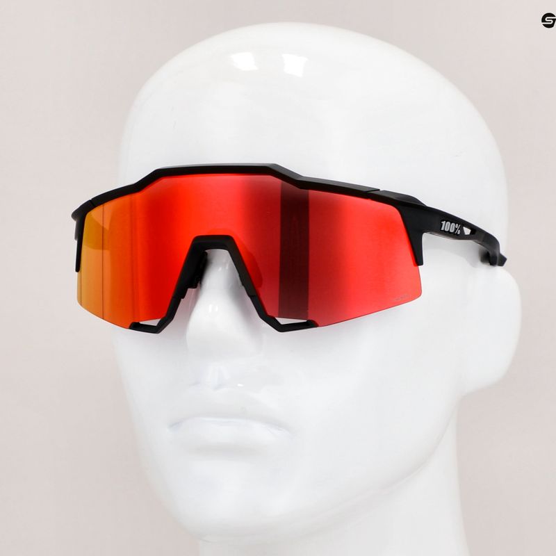 Okulary przeciwsłoneczne 100% Speedcraft soft tact black/hiper red multilayer mirror 12