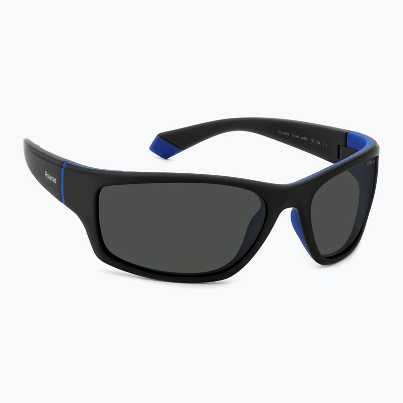 Okulary przeciwsłoneczne męskie Polaroid PLD 2135/S matte black blue/grey polarized 2