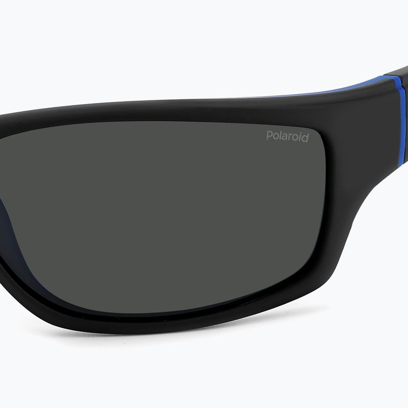 Okulary przeciwsłoneczne męskie Polaroid PLD 2135/S matte black blue/grey polarized 5