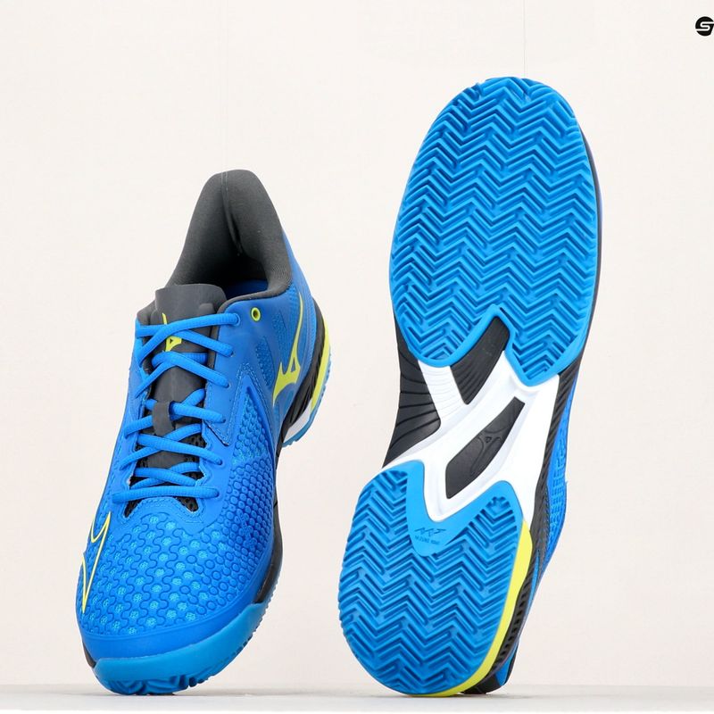 Buty do tenisa męskie Mizuno Wave Exceed Tour 5 CC peace blue/acid lime/iron gate 12