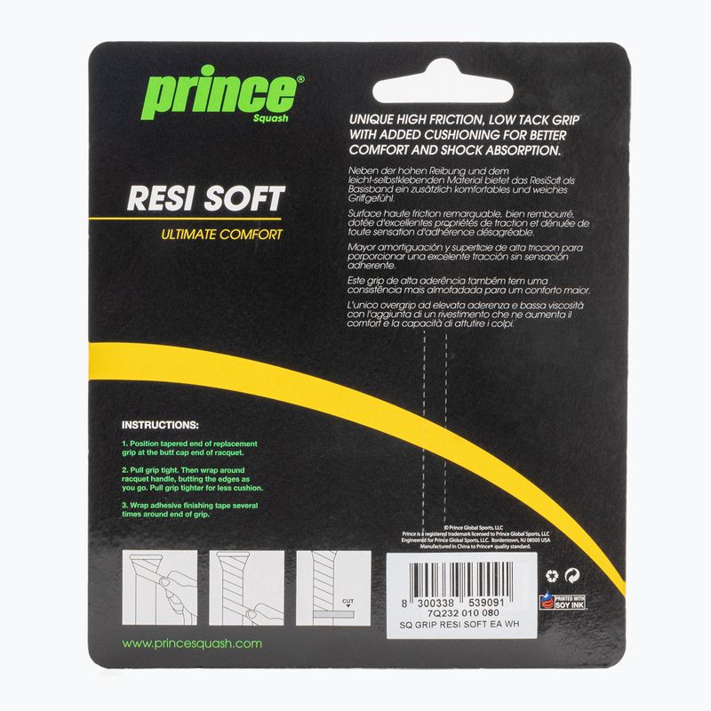 Owijka do rakiet squash Prince Resi Soft white 2