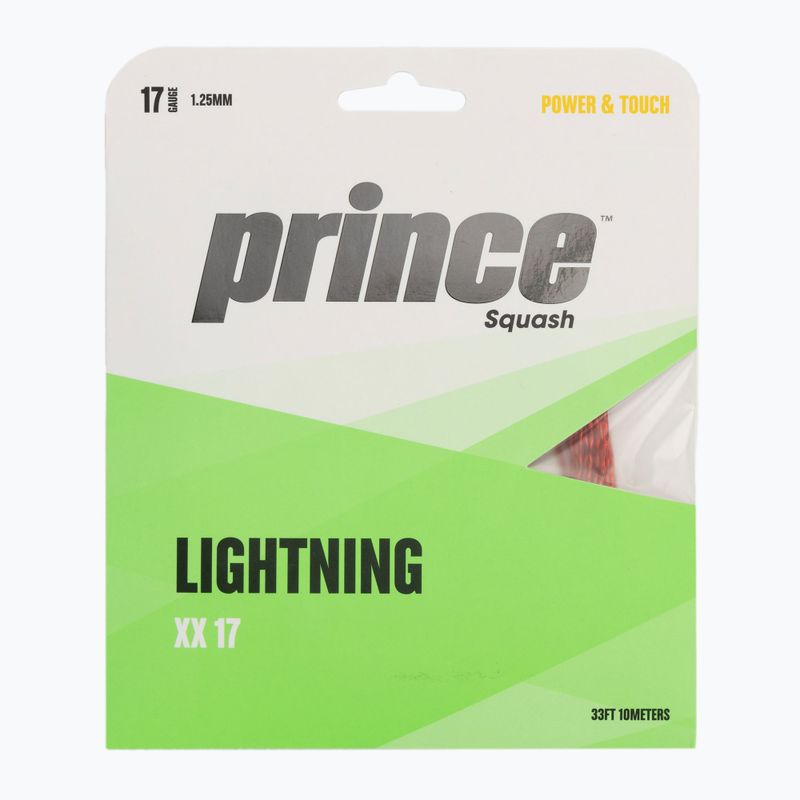 Naciąg do squasha Prince Lightning XX 17 set red