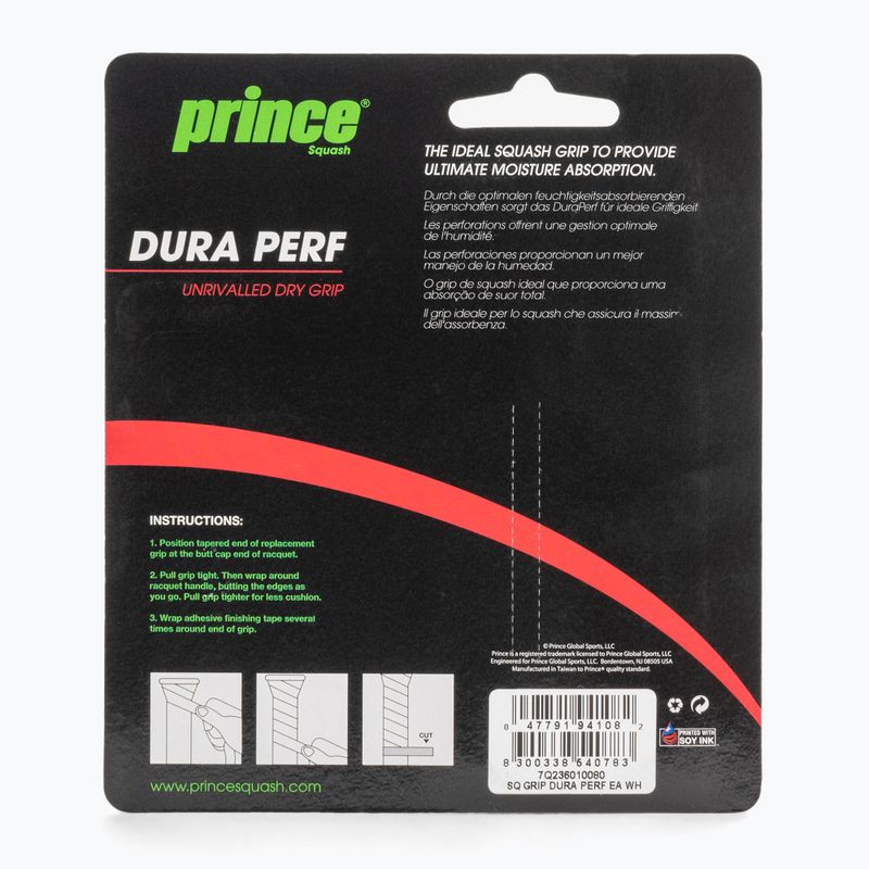 Owijka do rakiet squash Prince Dura Perf white 2