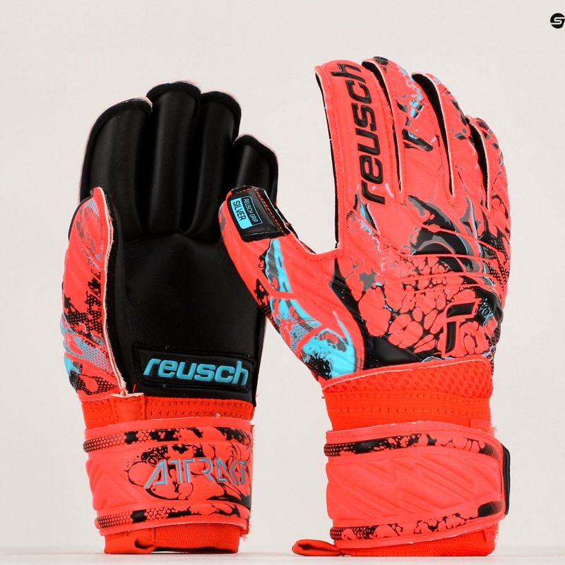 Rękawice bramkarskie dziecięce Reusch Attrakt Silver Roll Finger bright red/future blue/black 9